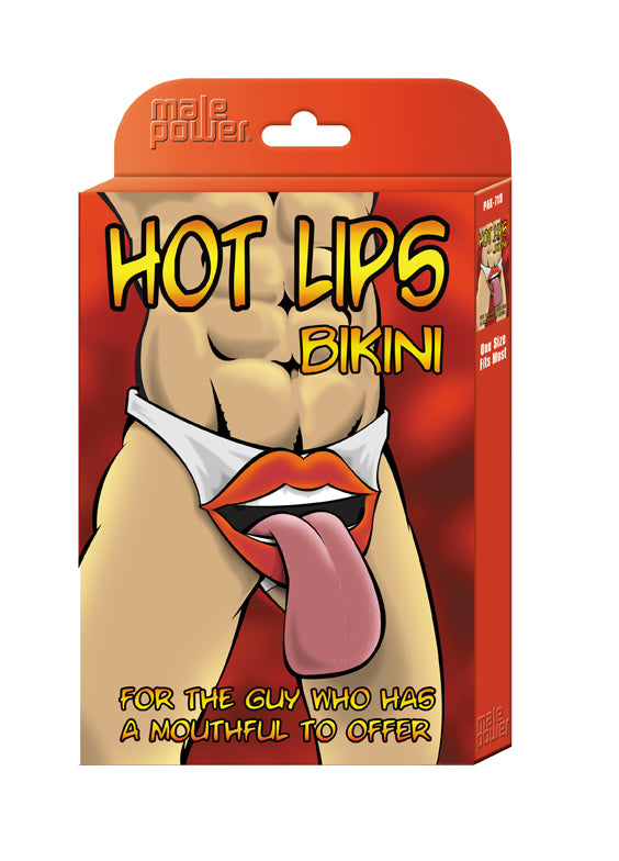 Male Power Hot Lips Bikini Novelty Underwear Black