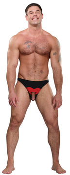 Male Power Hot Lips Bikini Novelty Underwear Black