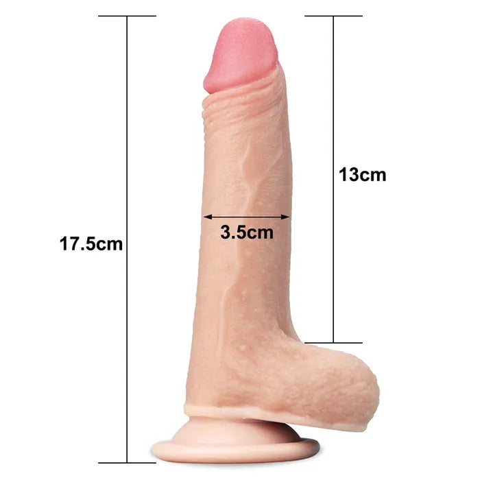 Lovetoy Sliding Skin Dual Layer Dong With Flexible Skin Flesh Lovetoy
