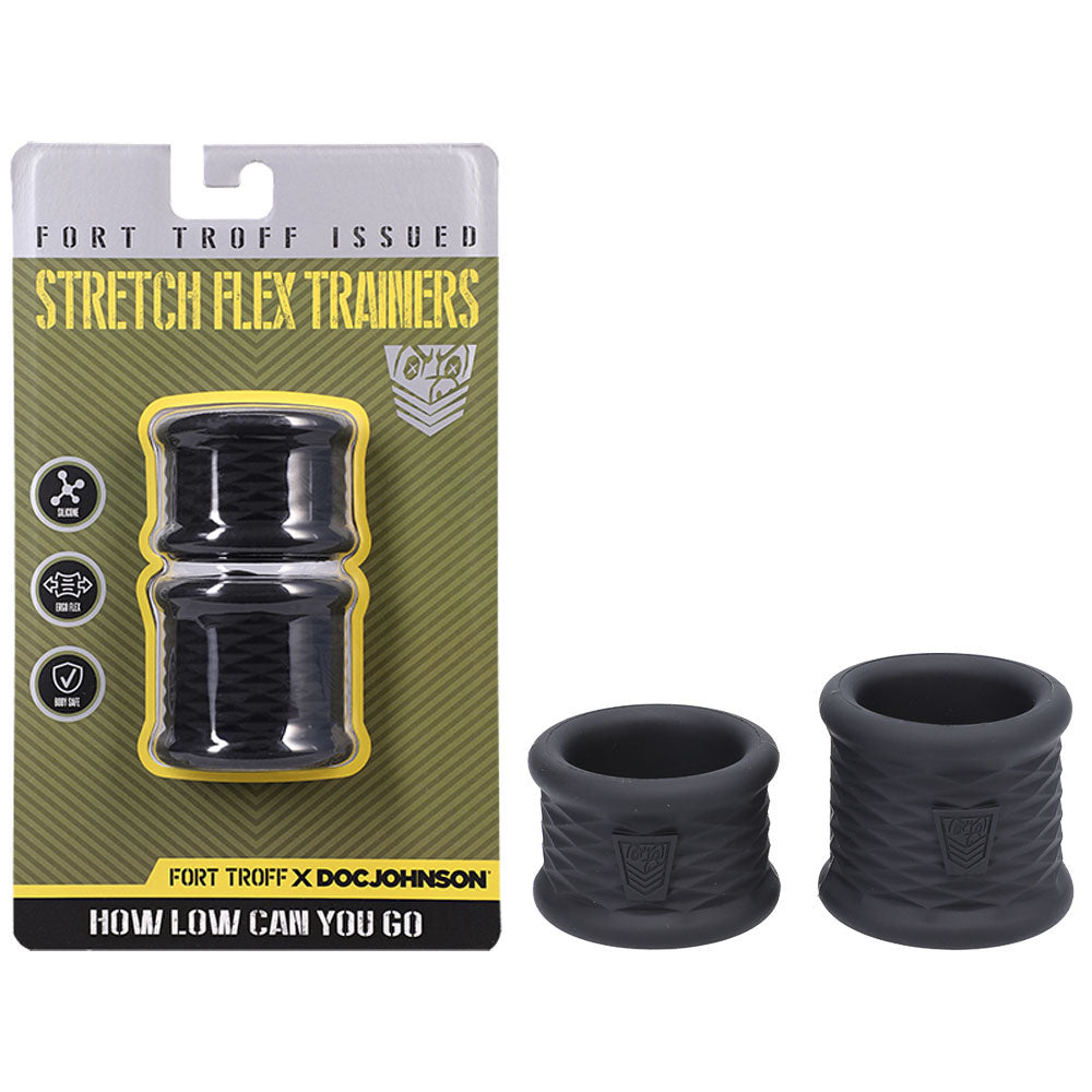 Doc Johnson Fort Troff Stretch Flex Trainers Ball Stretchers Set of 2 Black Doc Johnson