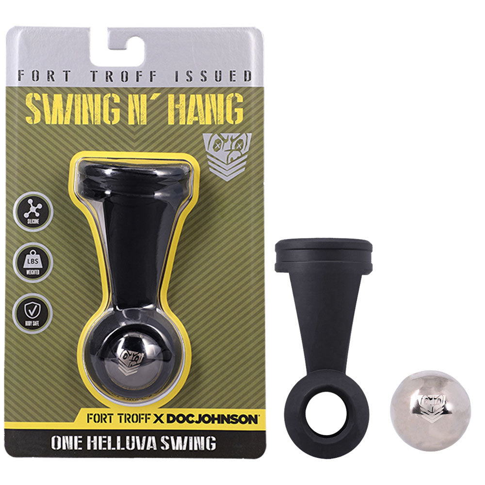 Doc Johnson Fort Troff Swing N' Hang Weighted Ball Tugger Black Doc Johnson