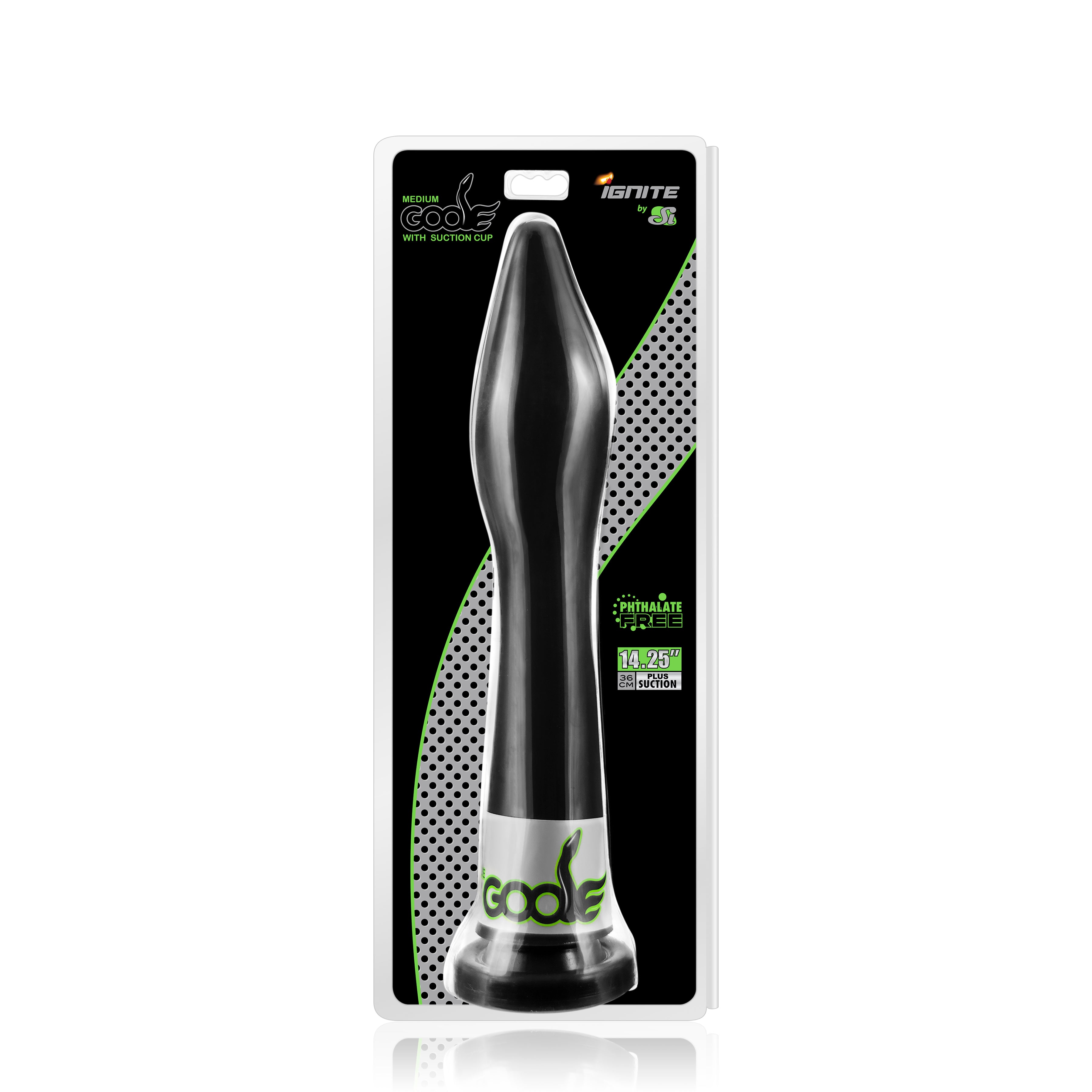 Si Novelties Goose Medium Anal Dildo With Suction Black