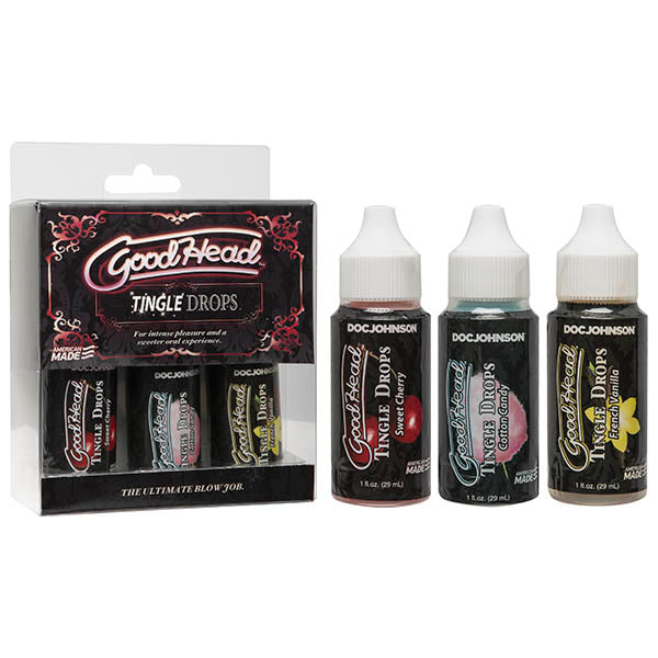 Doc Johnson GoodHead Tingle Drops Cherry Cotton Candy & French Vanilla 3 Pack Doc Johnson