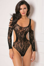 Rene Rofe Set The Mood Off The Shoulder Lace Bodysuit One Size