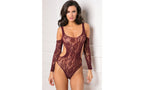Rene Rofe Set The Mood Off The Shoulder Lace Bodysuit One Size