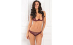 Rene Rofe 2 Piece With Love Half Cup Bra and Panty Set Burgundy