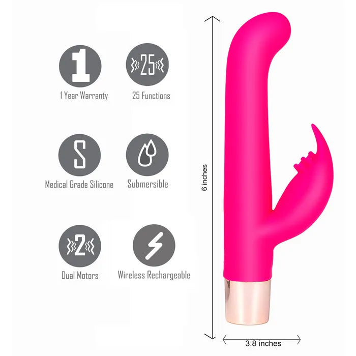 Maia HAILEY PRO QI Wireless Rechargeable Rabbit Vibrator 15.2cm Maia Toys