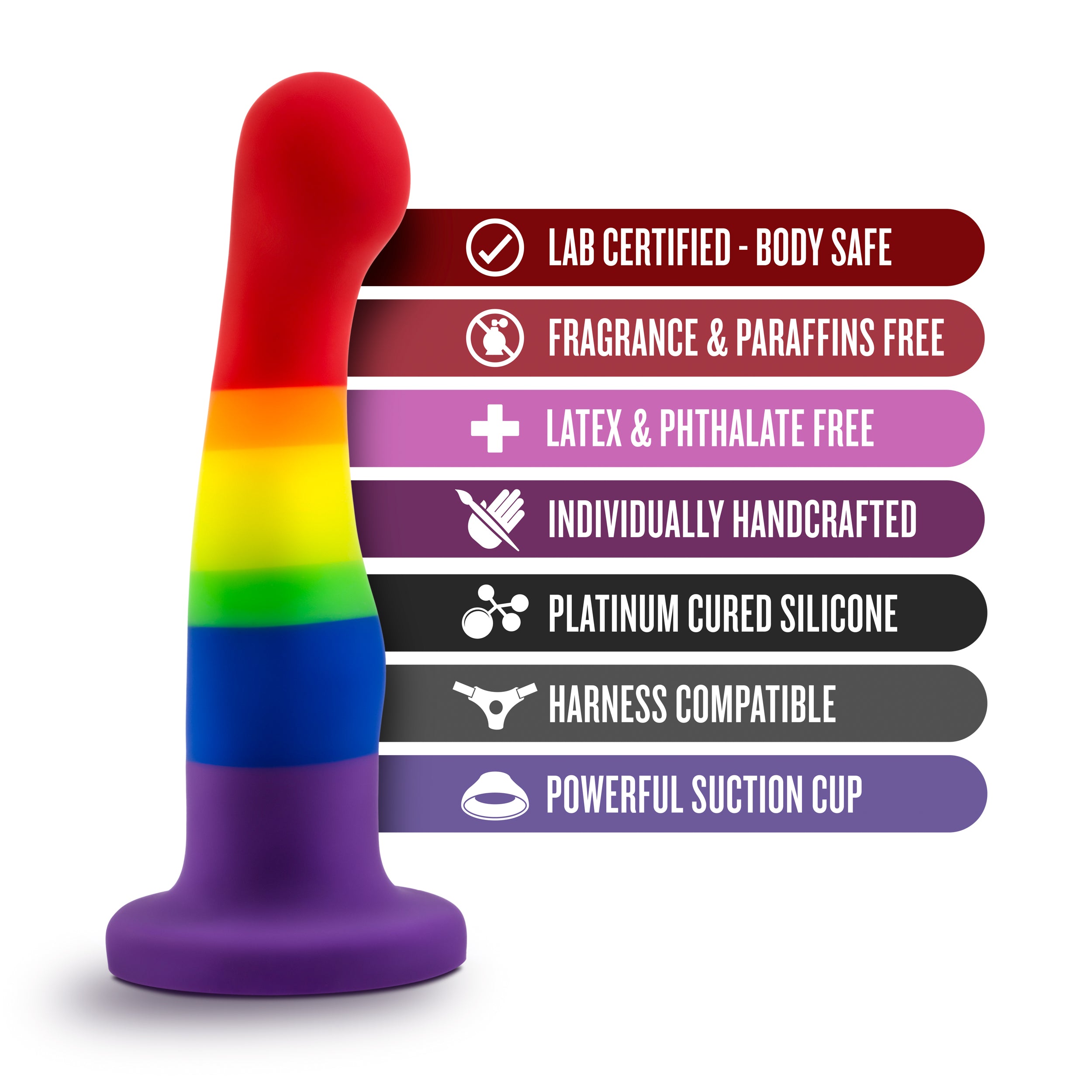 Blush Novelties Avant Pride P1 Freedom Silicone Dildo