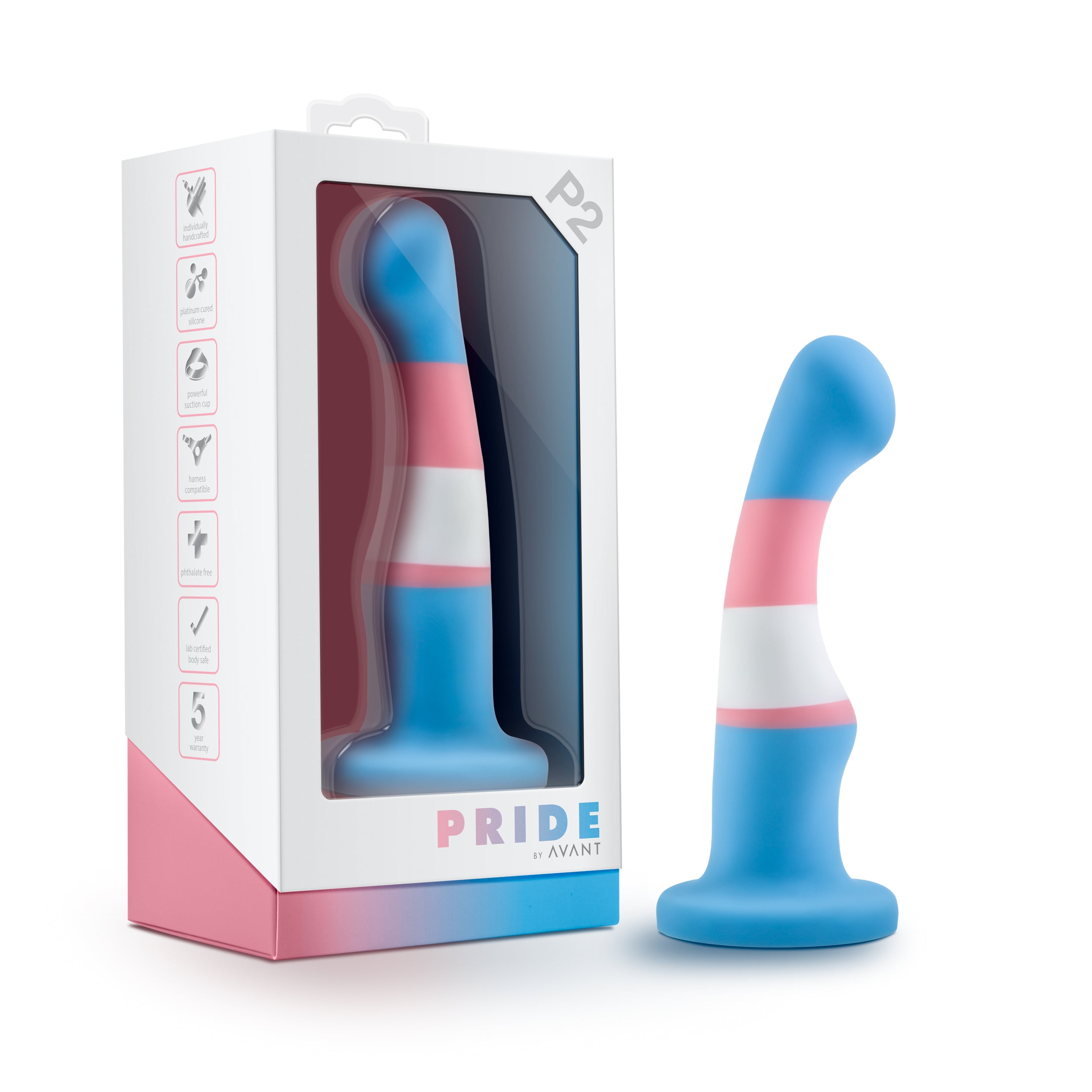 Blush Novelties Avant Pride P2 True Blue Silicone Dildo