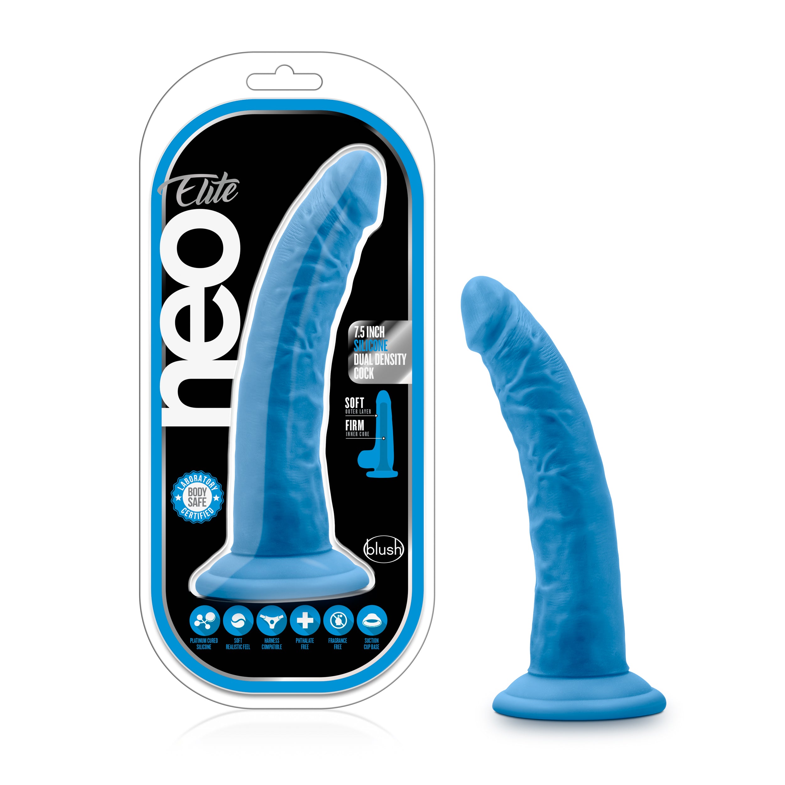 Blush Novelties Neo Elite Silicone Dual Density Cock 7.5 Inch