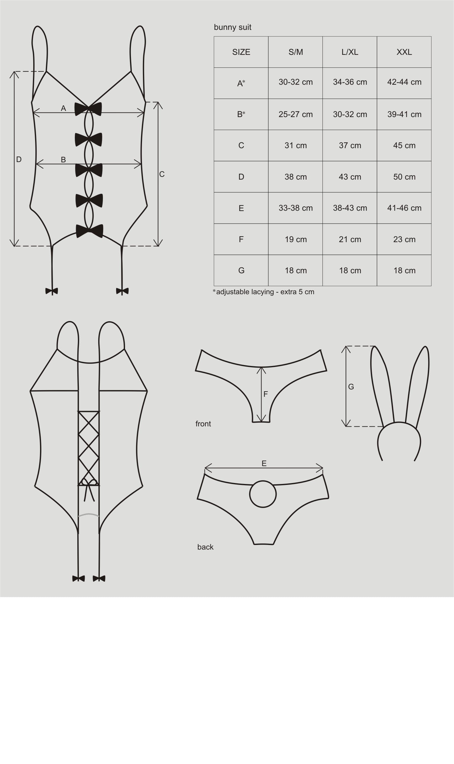 Obsessive Bunny Suit 4 Piece Womens Costume