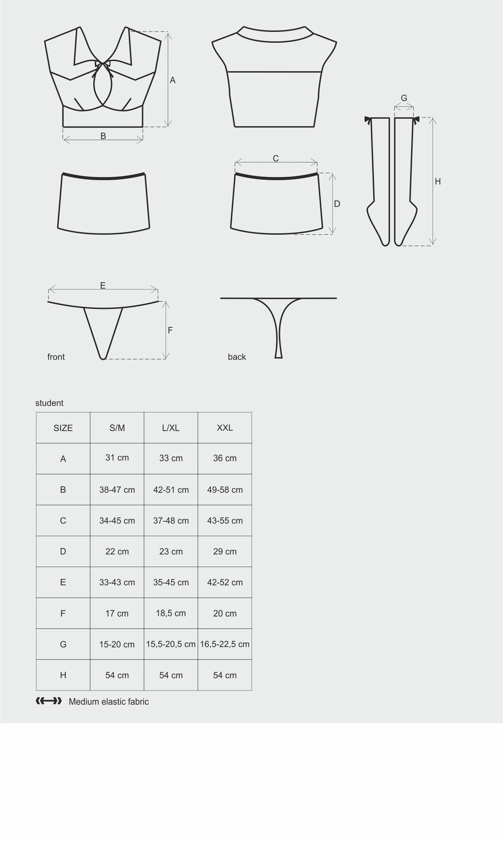 Obsessive Student 4 Piece Womens Costume L / XL