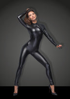 Noir Handmade Sleek Wetlook Overall With Leash Accessory L