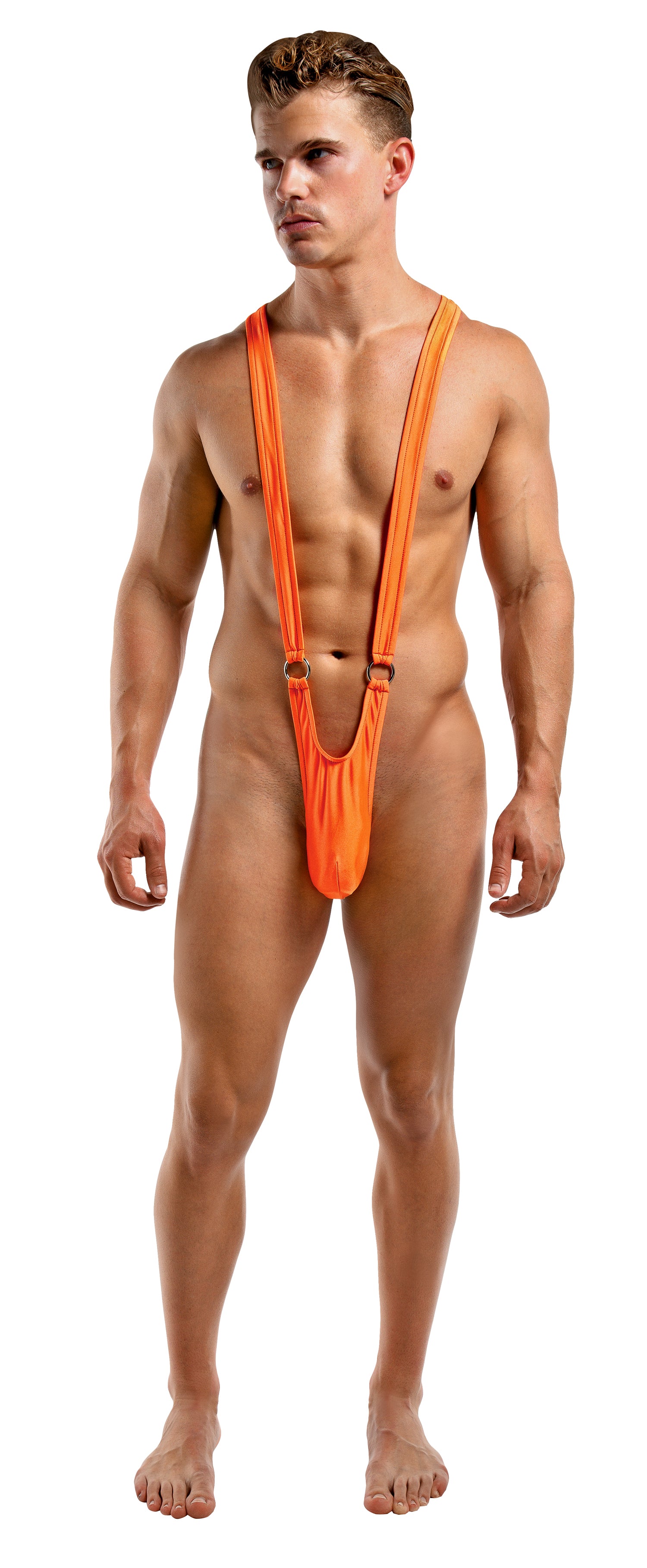 Male Power Stretchy and Breathable Sling Front Rings Orange S / M