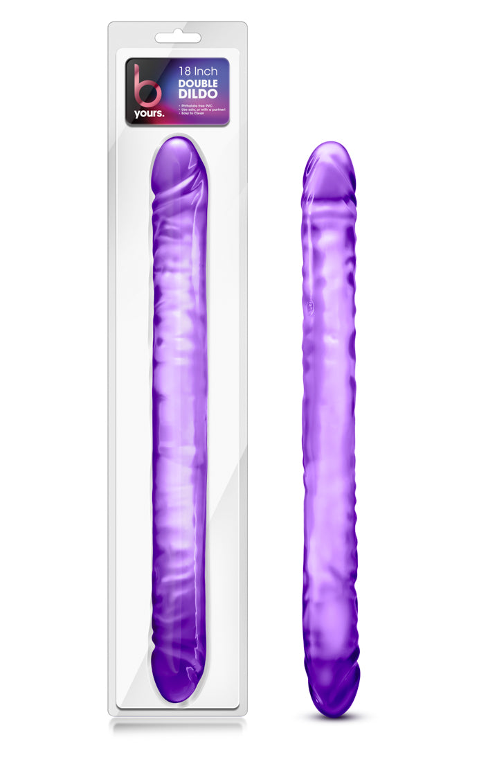 Blush Novelties B Yours Double Realistic Dildo Purple 18 Inch