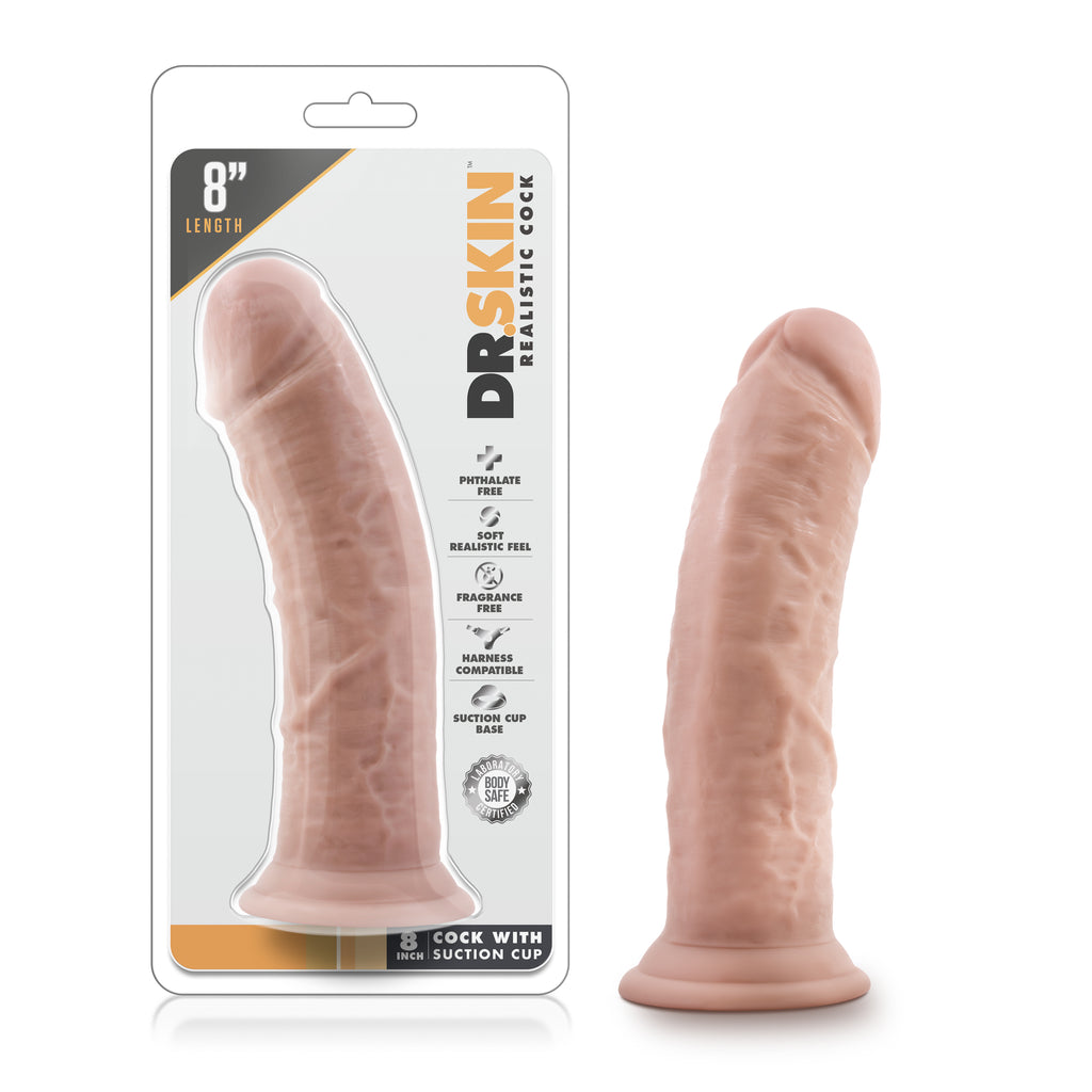 Blush Novelties Dr Skin Cock With Suction Cup 8 Inch Vanilla