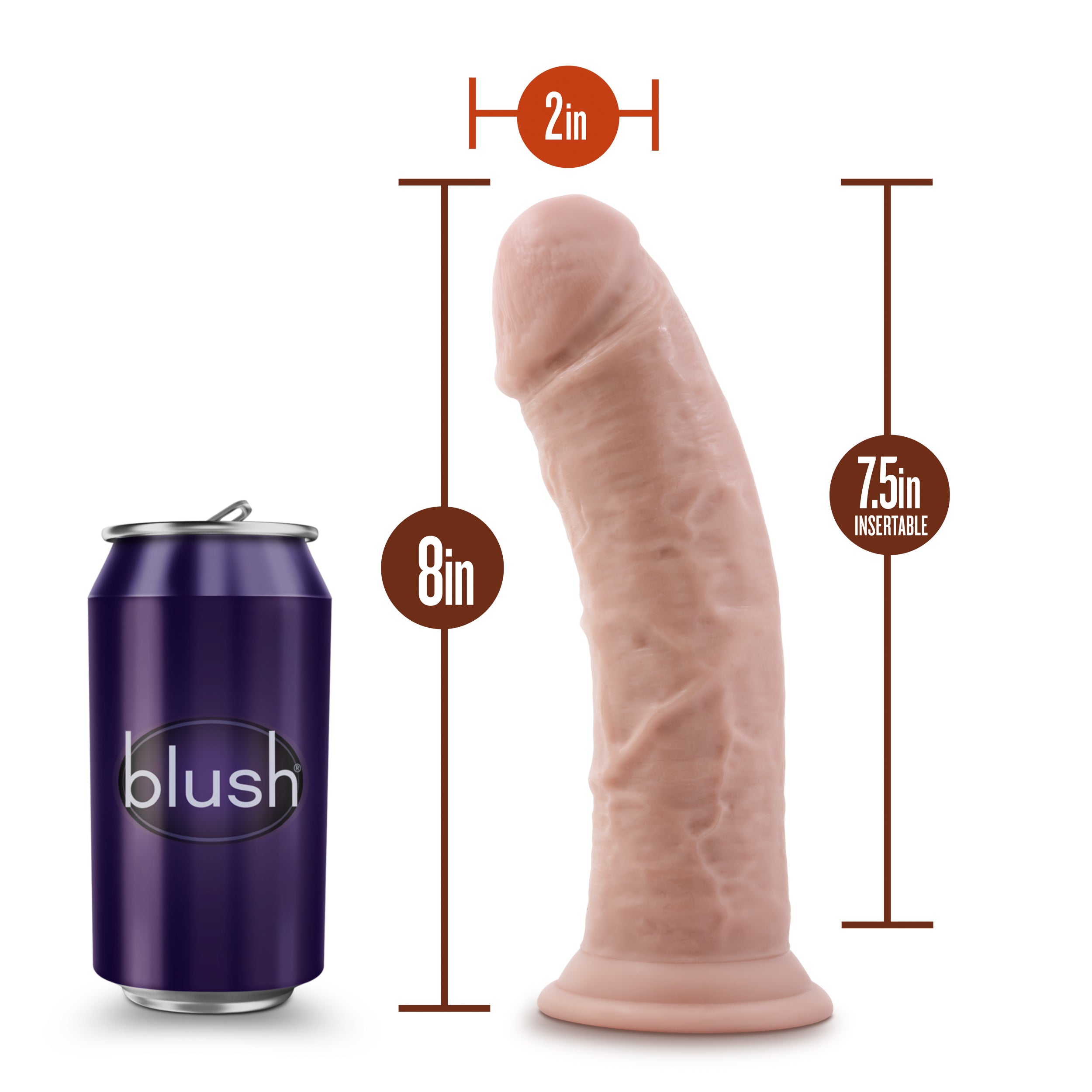 Blush Novelties Dr Skin Cock With Suction Cup 8 Inch Vanilla
