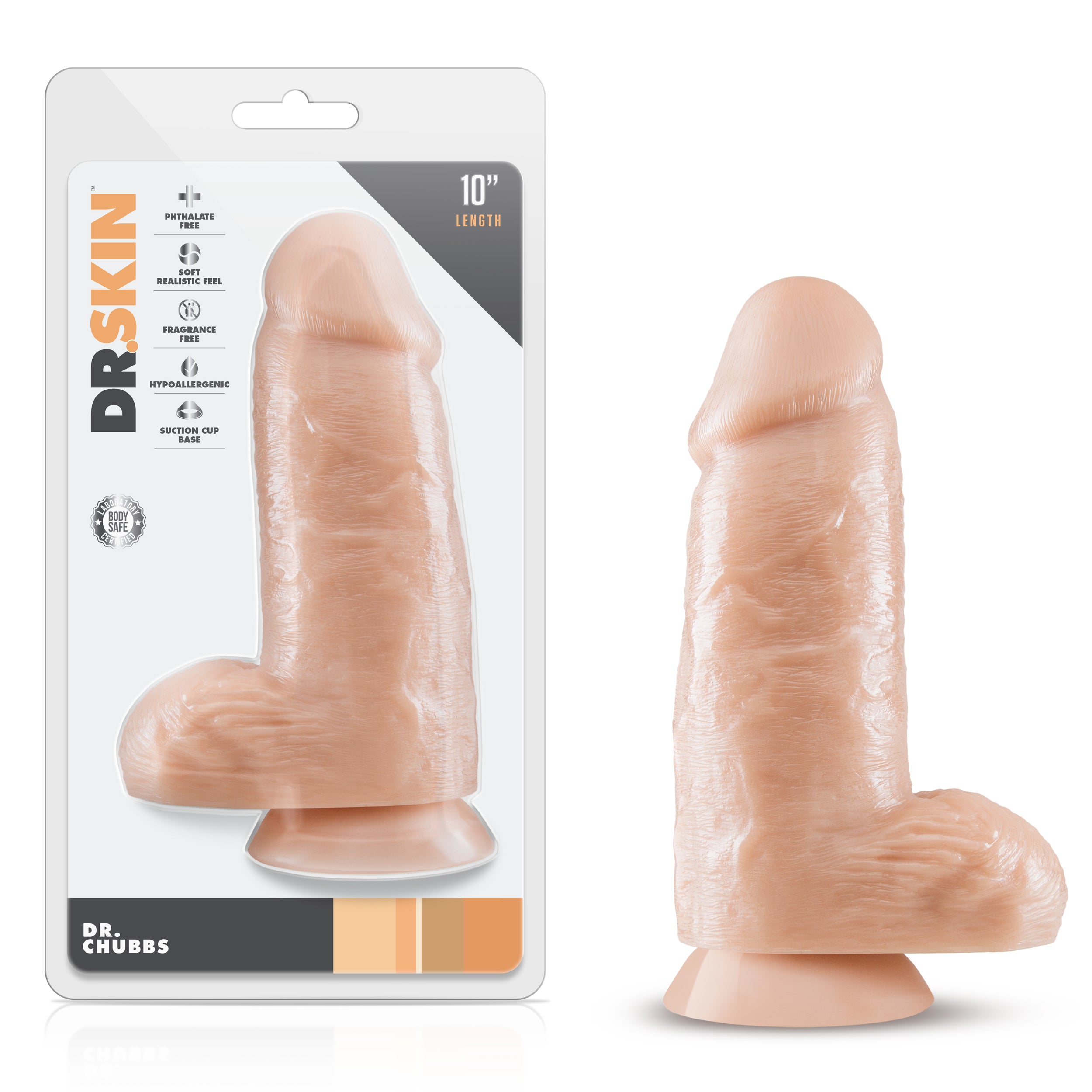 Blush Novelties Dr Skin Dr Chubbs LIfelike Texture Realistic Cock Vanilla