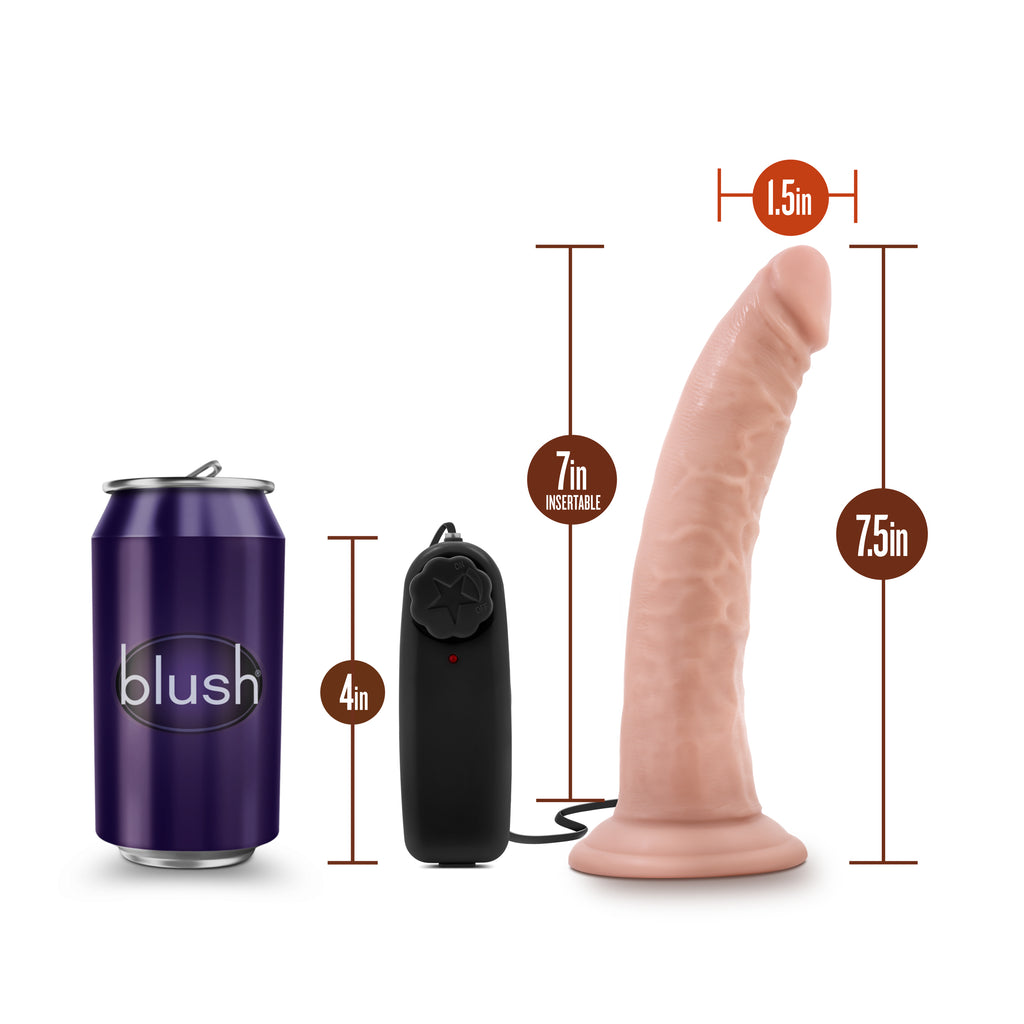 Blush Novelties Dr Skin Dr Dave Vibrating Cock With Suction Cup 7 Inch Vanilla