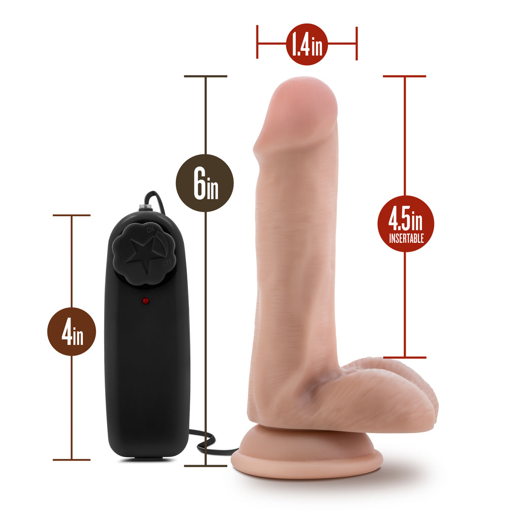 Blush Novelties Dr Skin Dr Rob Vibrating Cock With Suction Cup 6 Inch Vanilla