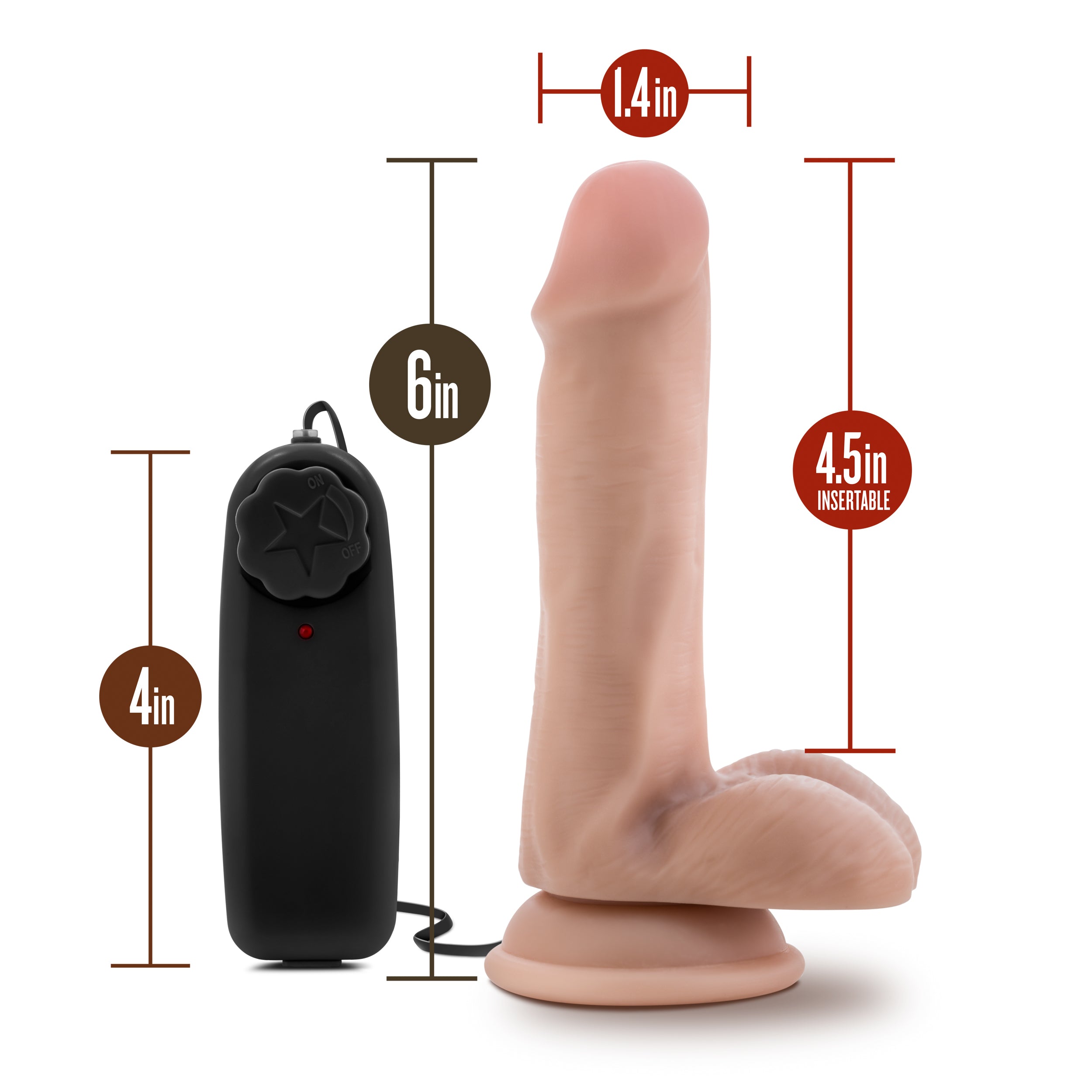 Blush Novelties Dr Skin Dr Rob Vibrating Cock With Suction Cup 6 Inch Vanilla
