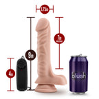 Blush Novelties Dr Skin Dr James Vibrating Cock With Suction Cup 9 Inch Vanilla