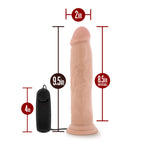 Blush Novelties Dr Skin Dr Throb Vibrating Realistic Cock With Suction Cup 9.5 Inch Vanilla
