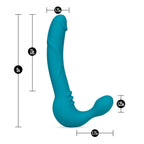 Blush Novelties Temptasia Luna Strapless Silicone Dildo Teal
