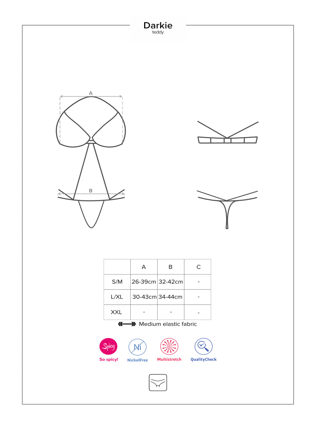 Obsessive Darkie Crotchless Womens Teddy L / XL