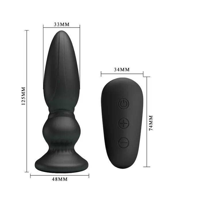 MR PLAY Powerful USB Rechargeable Vibrating Anal Plug With Remote 12.5cm Mr Play