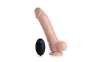 XR Brands Loadz Dual Density Squirting Dildo Light Skin Tone With Remote 8.5 Inch