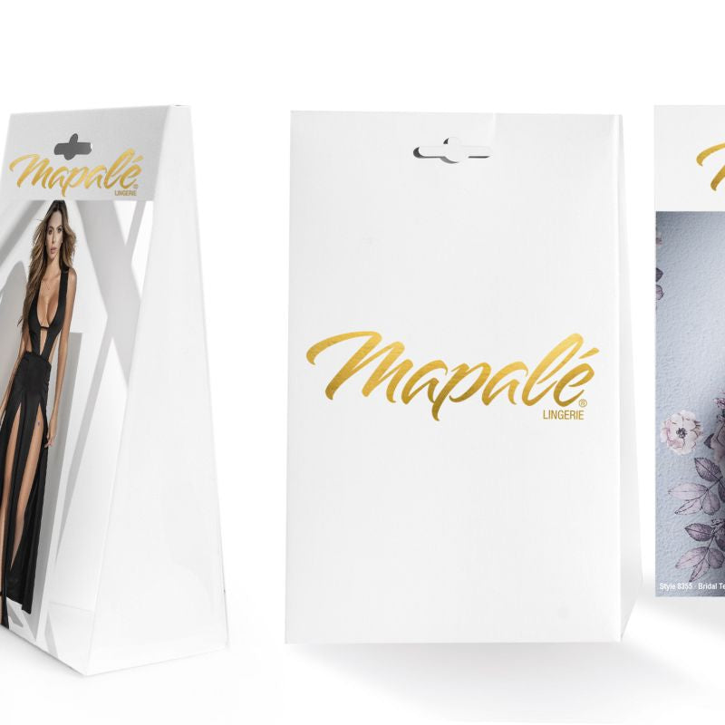 Mapale Strappy Brand and Panty Set Black 2 Piece M / L