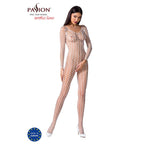 Passion Lingerie Ribbed Mesh Quality Bodystocking BS068 One Size White