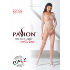 Passion Lingerie Ribbed Mesh Quality Bodystocking BS068 One Size White