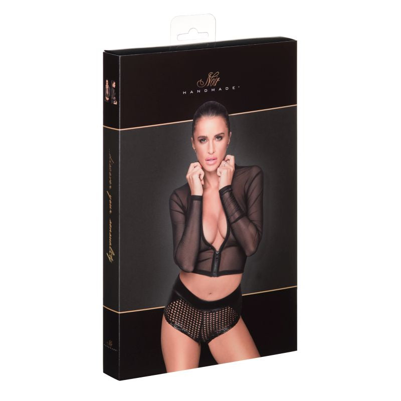 Noir Handmade Womens Sheer Zipped Tulle Top Small