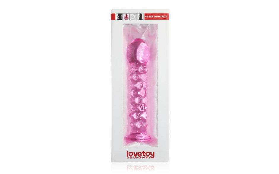 Lovetoy Glass Romance 2 Glass Dildo 7 Inch Pink