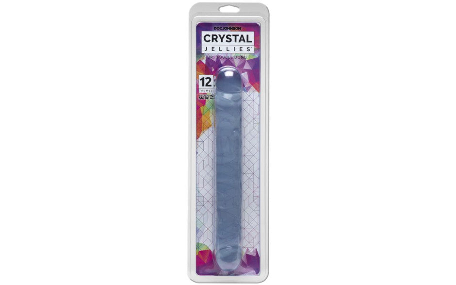 Doc Johnson Crystal Jellies Jr Double Dong 12 Inch Clear