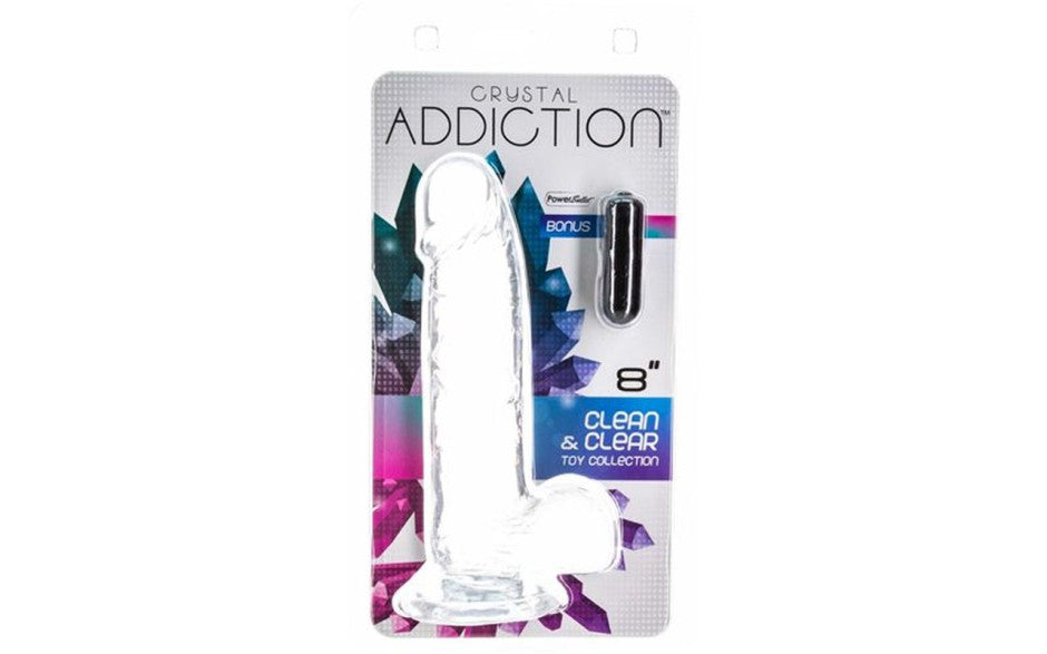 BMS Factory Addiction Crystal Realistic Dildo With Balls Clear