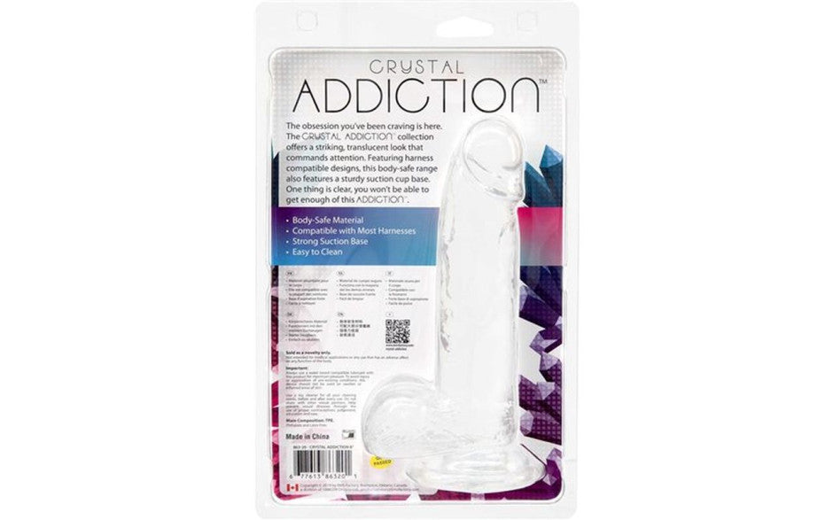 BMS Factory Addiction Crystal Realistic Dildo With Balls Clear