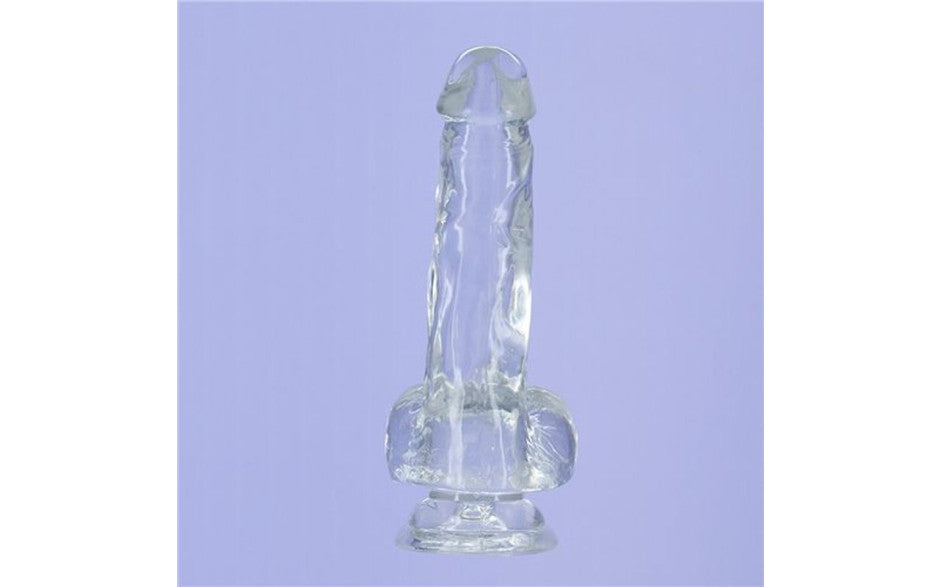 BMS Factory Addiction Crystal Realistic Dildo With Balls Clear