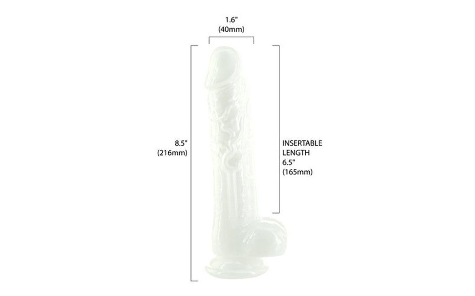 BMS Factory Addiction Pearl Suction Cup Realistic Dildo 8.5 Inch Pearl White