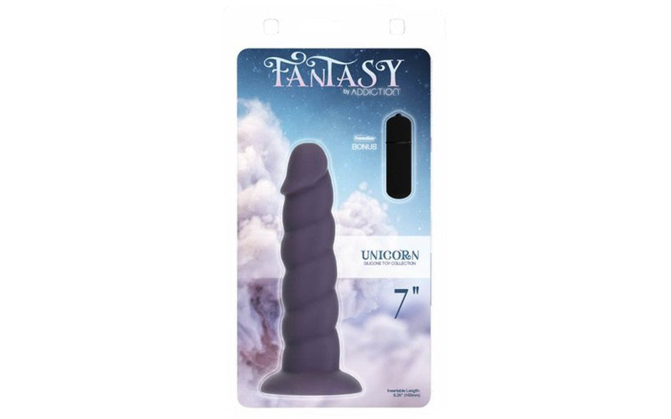 BMS Factory Addiction Unicorn Realistic Dildo 7 inch Purple