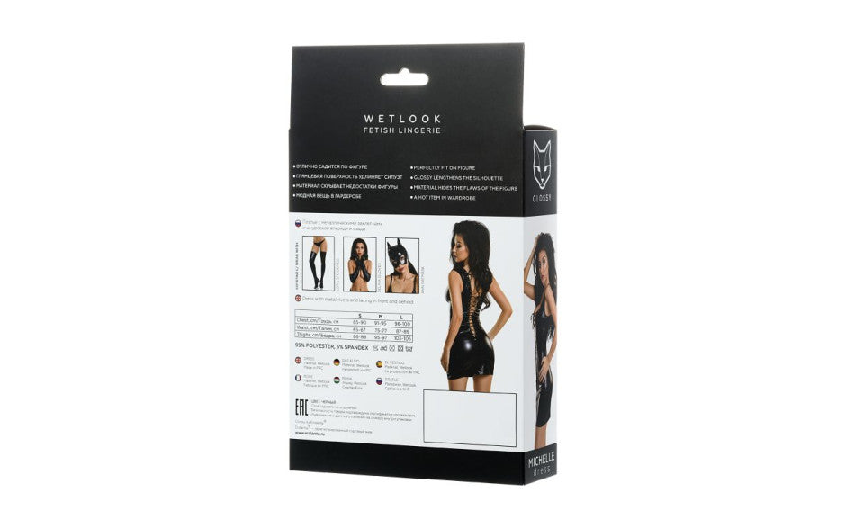 Glossy Wetlook Dress With Studs Michelle XL