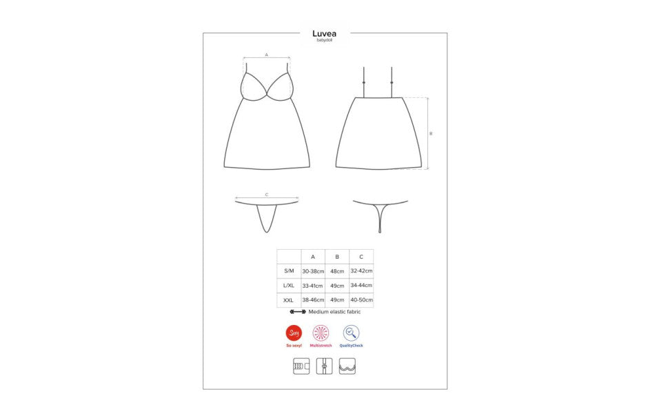 Obsessive Luvae Babydoll Lingerie Black L / XL