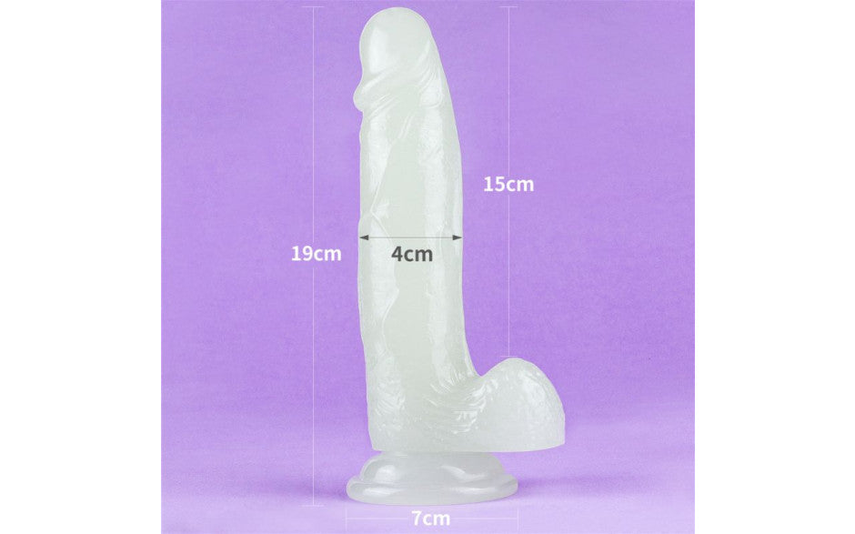 Lovetoy Lumino Play Flexible & Realistic Dildo With Balls 7.5 Inch Clear