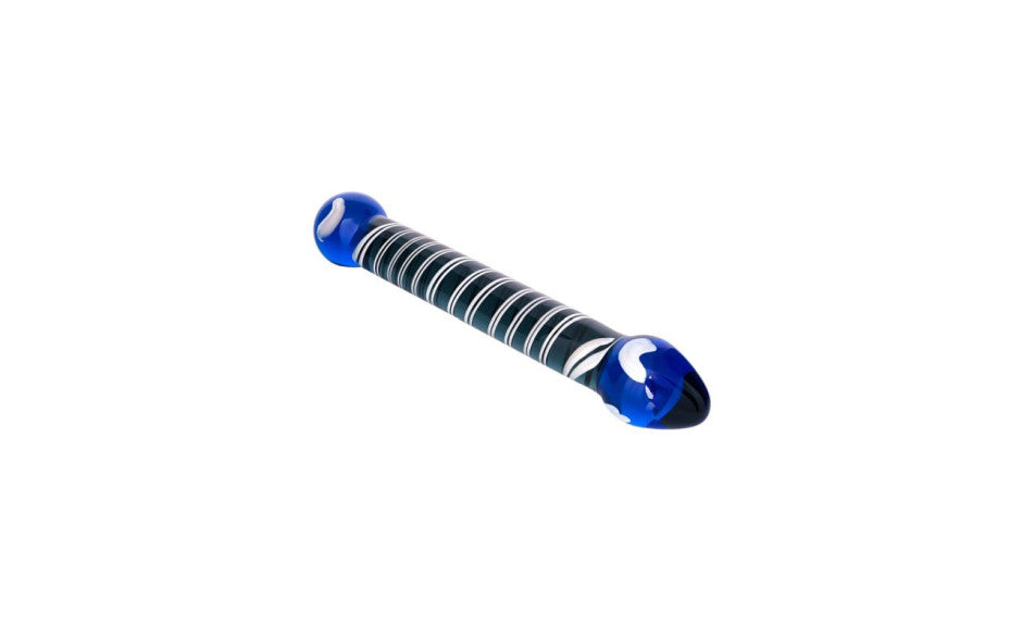 Sexus Glass Dual Ender Glass Dildo Blue