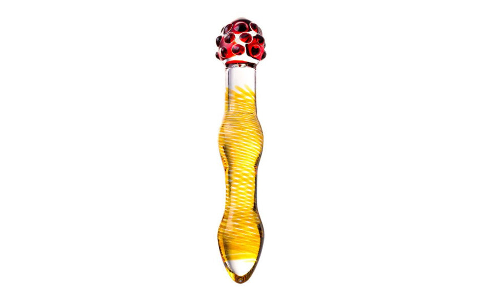 Sexus Glass Dildo 20.5cm Yellow & Red