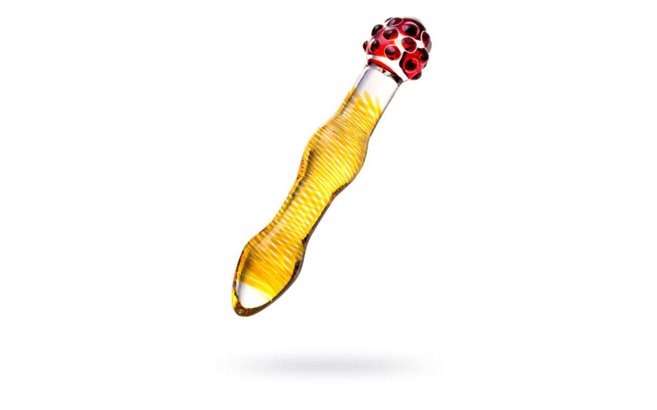 Sexus Glass Dildo 20.5cm Yellow & Red