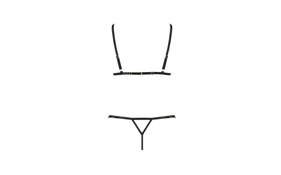 Passion Lingerie Solon Bra & Panty Set 2 Piece Black S / M