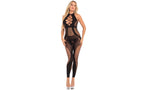 Pink Lipstick On Rails Footless Sexy Bodystocking Black S / M